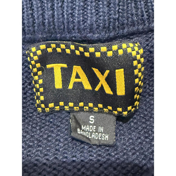 Taxi Unisex Kids Vintage Navy Blue Snowman Festive Christmas Sweater Size Small - Picture 4 of 8